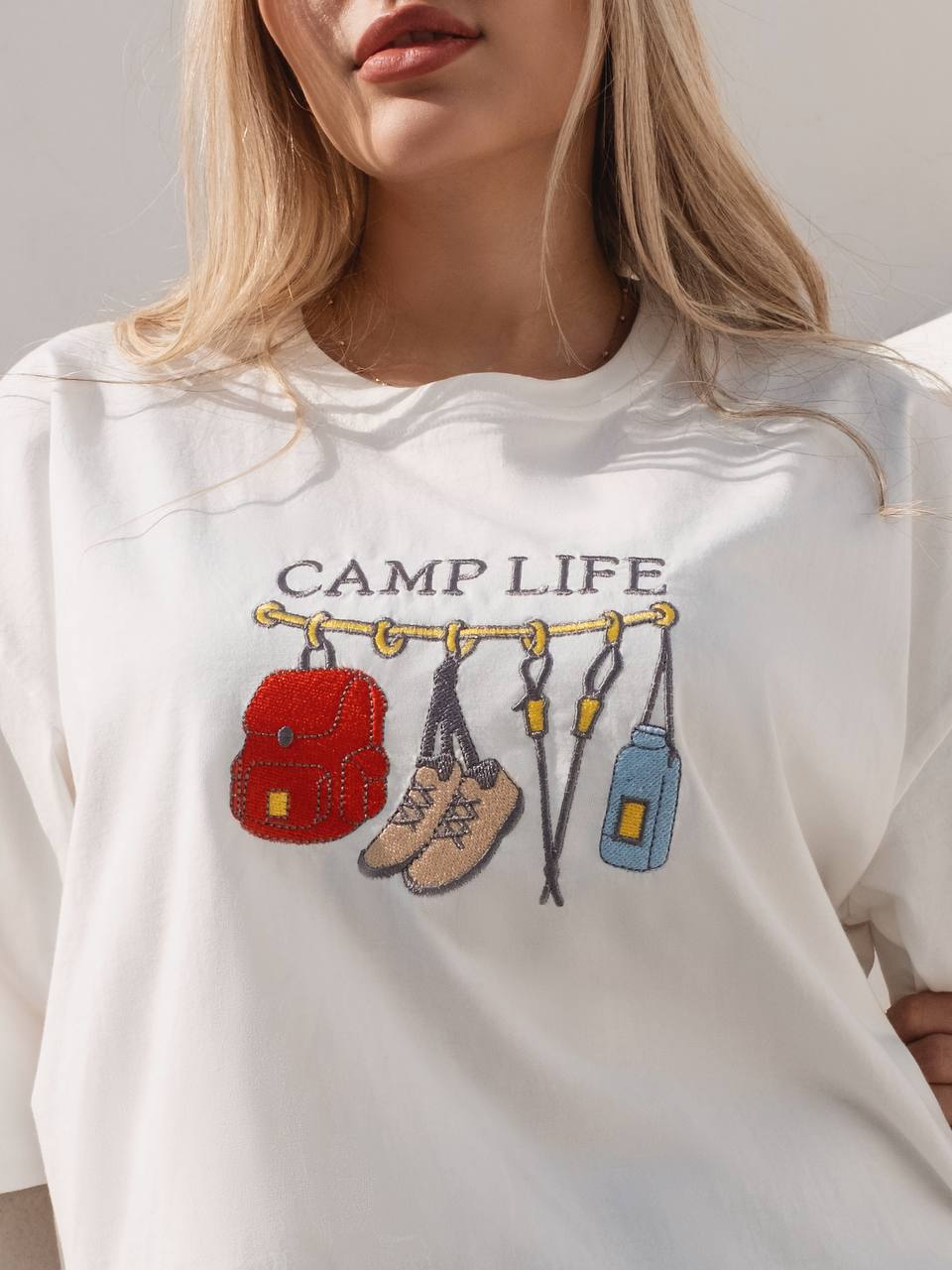 تیشرت باکسی camp life کد 100740