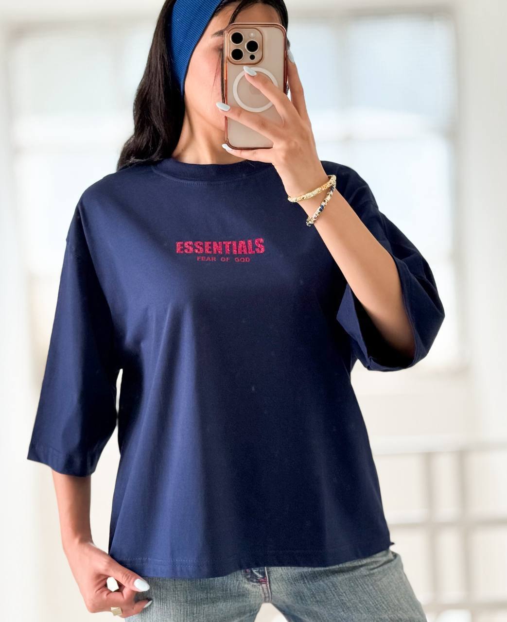 تیشرت باکسی essentians شایندار  زنانه کد 100631